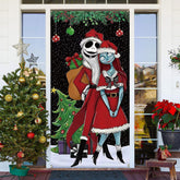 Lofaris Snowy Xmas Tree Nightmare Black Christmas Door Cover